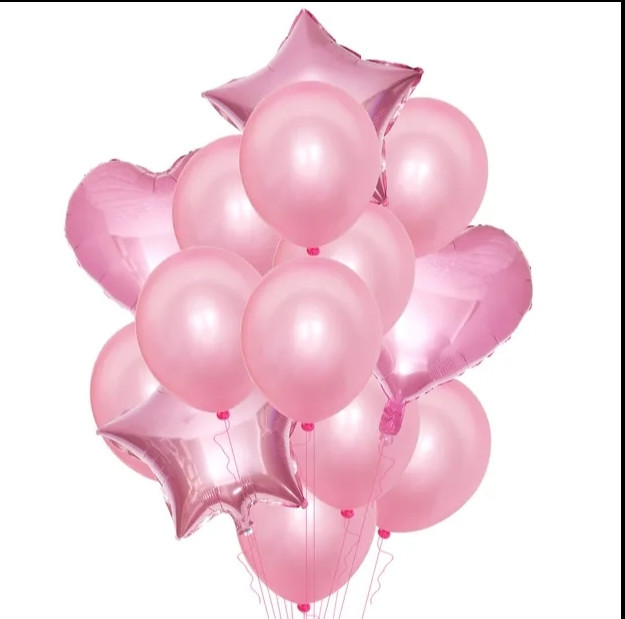 Фонтан из шаров розовый 14 шт. Киев - изображение 1