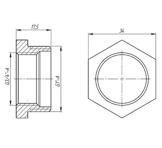 Футорка 1″х3/4″ЗВ латунна LF543S OPTIMUM (000030997) Київ