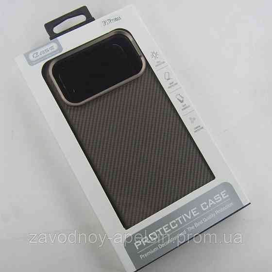 Iphone 17 Pro Max Захисний чохол Kevlar style (коричневий карбон) Одеса