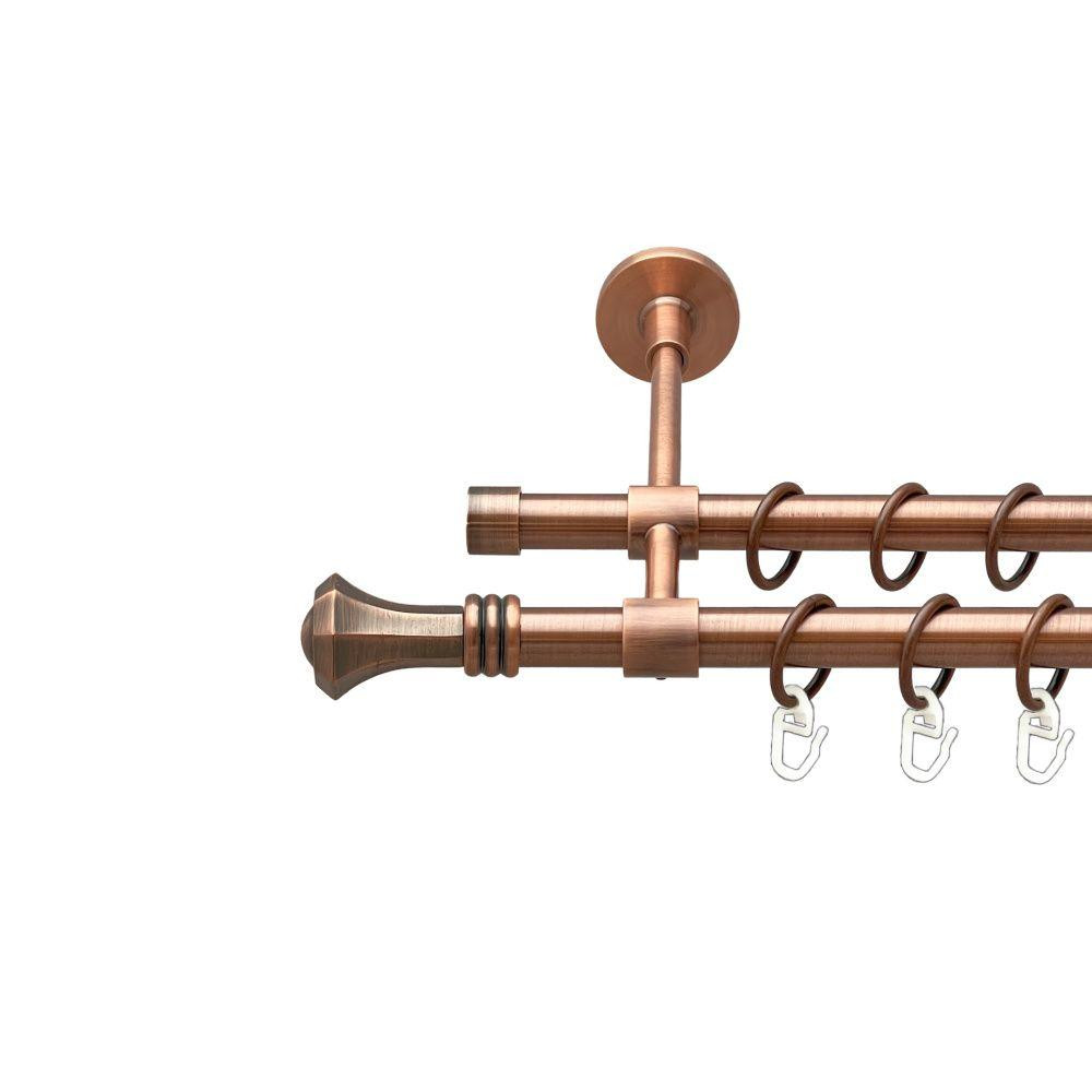 Карниз Orvit Кастелла металевий дворядний закритий гладка труба кільце металеве Мідь 16\16 мм 300 см Львов - изображение 1