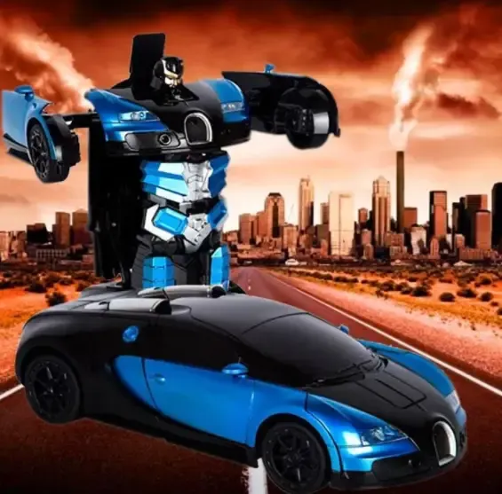 Машинка Трансформер Bugatti Size 18 см Robot Car синяя с пультом Коломыя - изображение 9