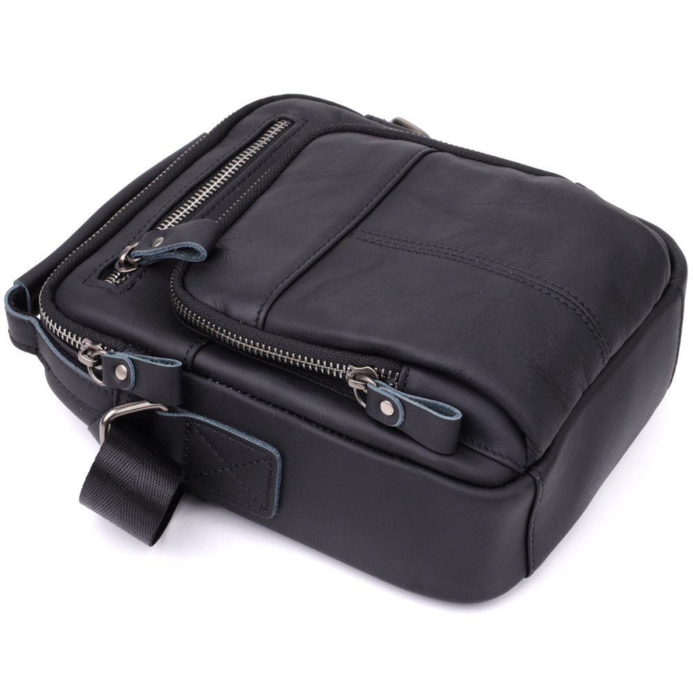 Деловая мужская сумка из натуральной кожи Vintage 23036 Черный Киев - изображение 7