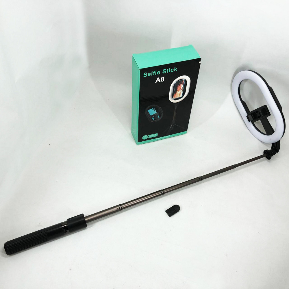Комплект для блогера Selfie Stick A8, Led лампа ring light, Світлодіодне кільце, Світло для селфі LC-16 Львів - фото 15