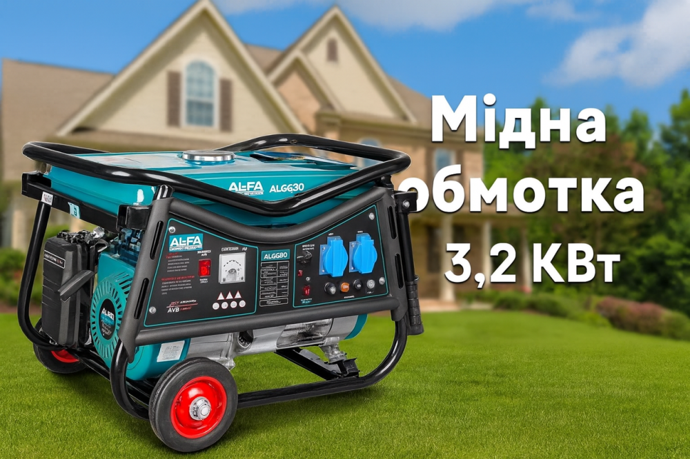 Экономичный Бензогенератор AL-FA ALGG30 3 кВт Без Электростартера Портативный Генератор Для Дачи Кемпинга и Выездов Львов - изображение 1