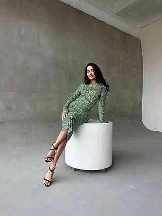 Жіноча стильна вечірня мідіплаття двійка Зелений, 44/46 Одеса