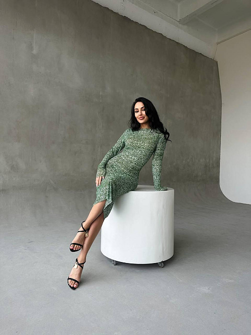 Жіноча стильна вечірня мідіплаття двійка Зелений, 44/46 Одеса - фото 5