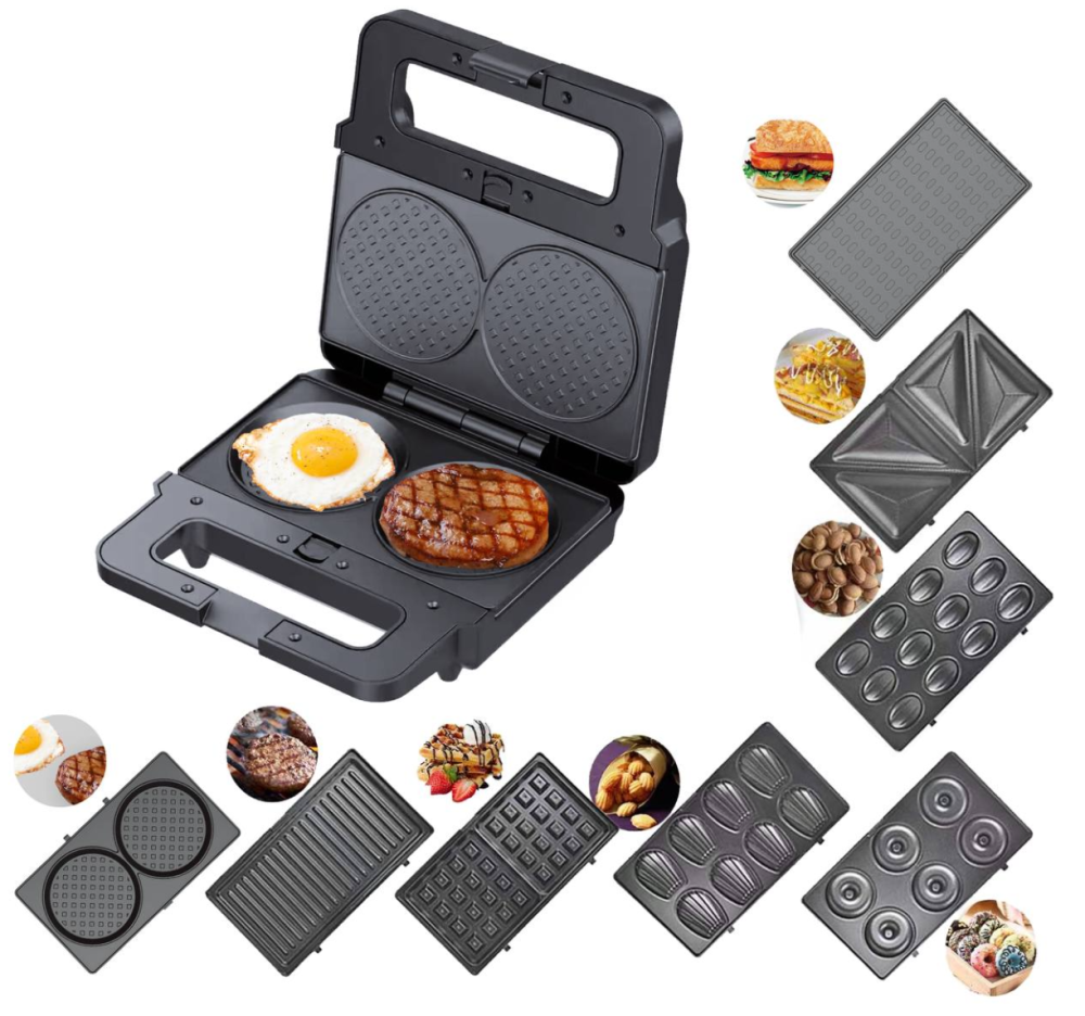 Вафельниця 8в1 Zepline ZP-808 Мультимейкер 2200 Вт зі знімними антипригарними пластинами для випічки Одеса - фото 4