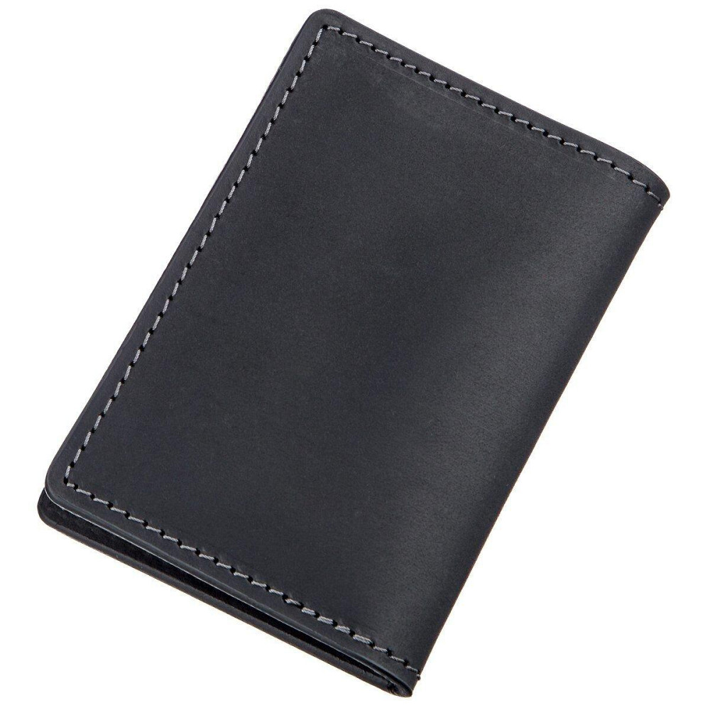 Обложка для ID-паспорта из натуральной кожи GRANDE PELLE 11203 Черная Киев - изображение 2