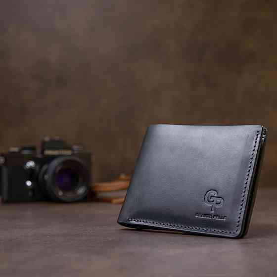 Матовое кожаное портмоне GRANDE PELLE 11457 Черный Киев