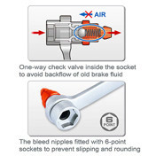 Набор ключей прокачки тормозов с обратным клапаном 7шт 7-12мм, силиконовый шланг 1м Toptul Мукачево - изображение 2