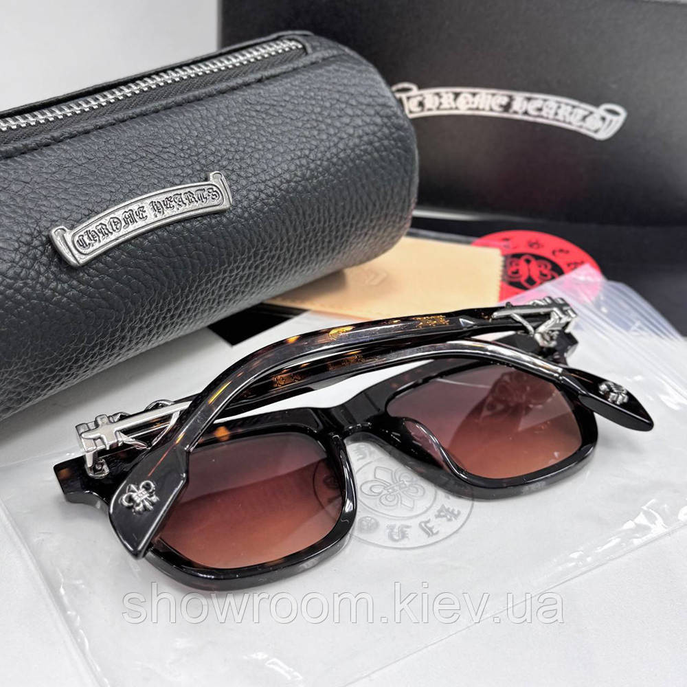 Мужские солнцезащитные очки Chrome Hearts 8251 brown Lux Киев - изображение 6