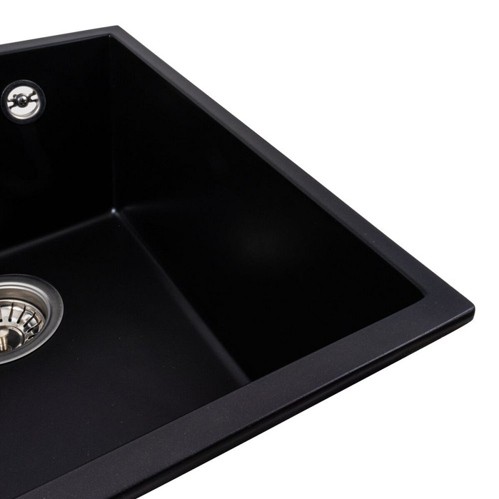 VALESO Гранітна мийка для кухні VALESO ROXY 3744 матова Чорна Коломыя - изображение 8