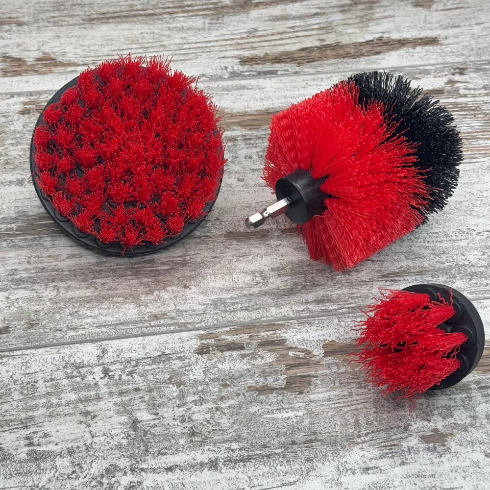 Набор щёток-насадок 3 шт для дрели и шуруповёрта, нейлоновые щётки для авто и дома Киев - изображение 7