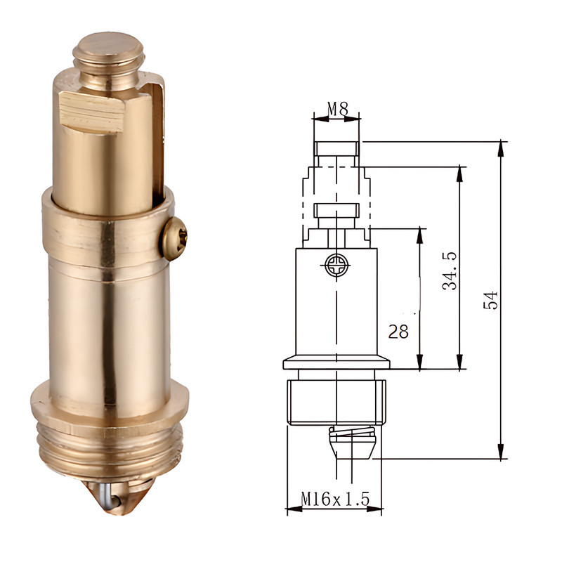 Шток донного клапана Mixxus ROD-01 (пятки) СLICK-СLACK 16мм x 8мм латунный (MI8392) Киев - изображение 2