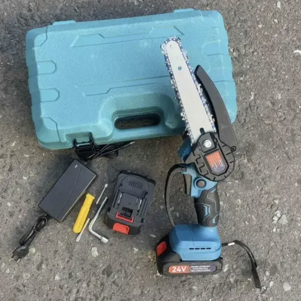 Top! Акумуляторна 6" Ланцюгова пилка для обрізання дерев з 2 акумуляторами в кейсі 8169 Одеса - фото 4