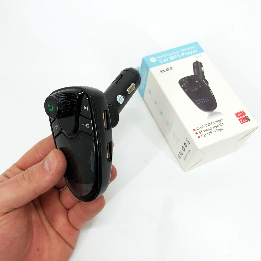 Модулятор в прикуриватель блютуз FM M1, Модулятор в машину через телефон, Fm EC-960 модулятор хороший Киев - изображение 1