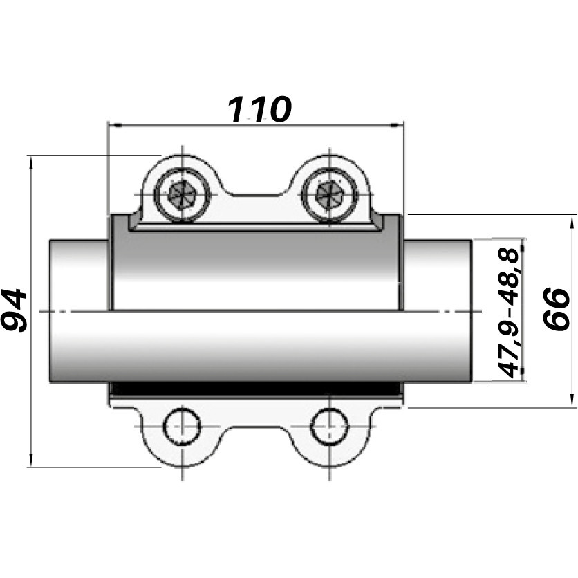 Ремонтний хомут DN40 (47,9-48,8 мм) OBA AGAflex Київ - фото 3