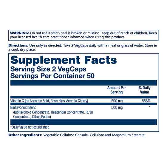 Vitamin C &amp; Bioflavonoids 1:1 500mg - 100 vcaps Луцьк