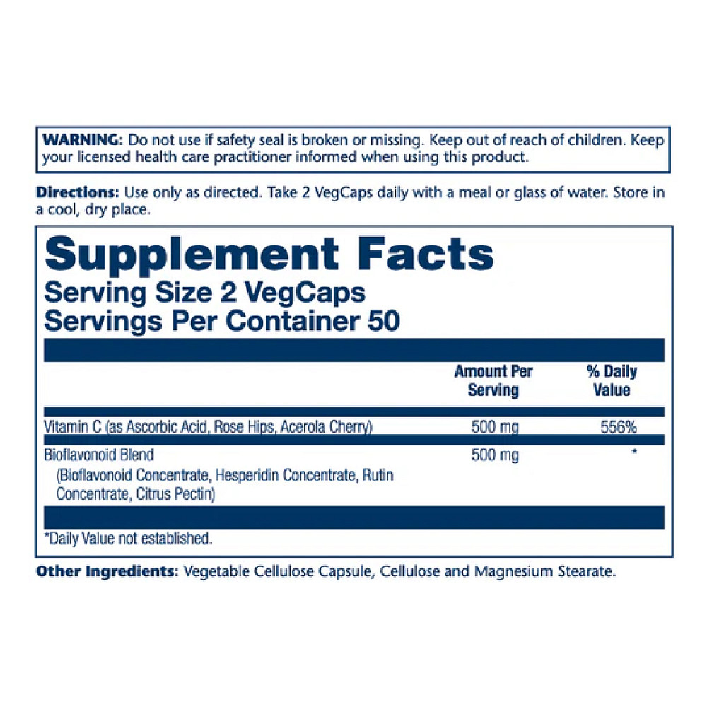 Vitamin C &amp; Bioflavonoids 1:1 500mg - 100 vcaps Луцк - изображение 2