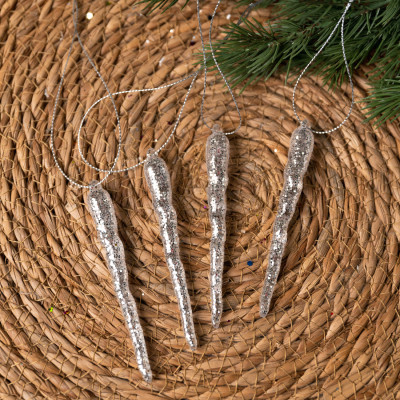 Елочная игрушка Novogod`ko Сосульки 10 cм 4 шт Пластик (974881) Винница - изображение 2