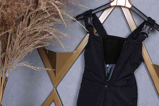 Детские штаны полукомбинезон черные 80,86,92,98,104110,116,122,128 Николаев