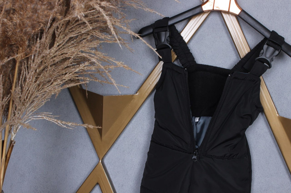 Детские штаны полукомбинезон черные 80,86,92,98,104110,116,122,128 Николаев - изображение 3