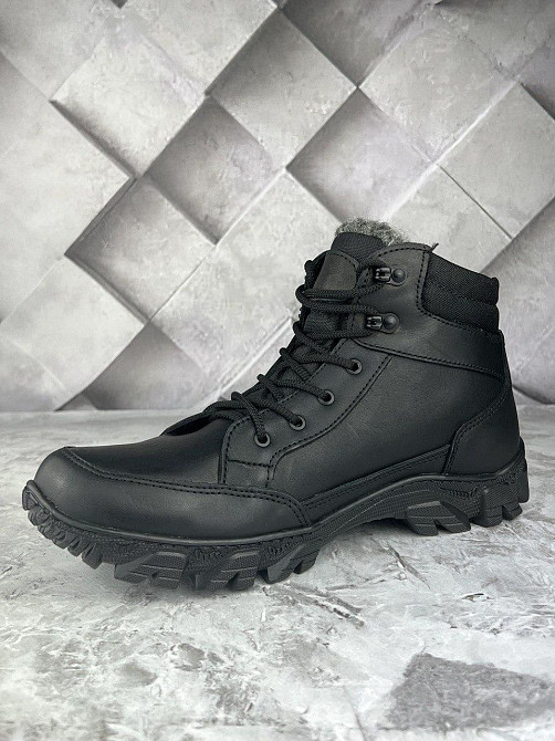 Військові чоловічі зимові черевики хихак чорного кольору прошиті та проклеєні військові черевики на хутрі WAR Львів - фото 6