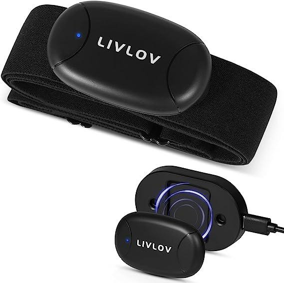 Пульсометр LIVLOV V8: Нагрудний датчик, Bluetooth 5.0, ANT+, 5.3 кГц, Акумулятор, IP67, Чорний Київ - фото 1