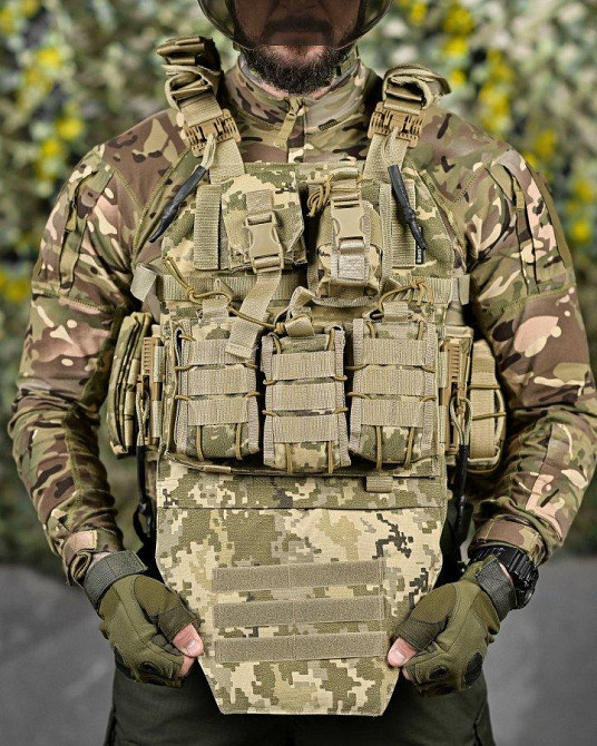 Якісна плитоноска мультикам Single sword STATIX піксель ТР6298 Одеса - фото 4