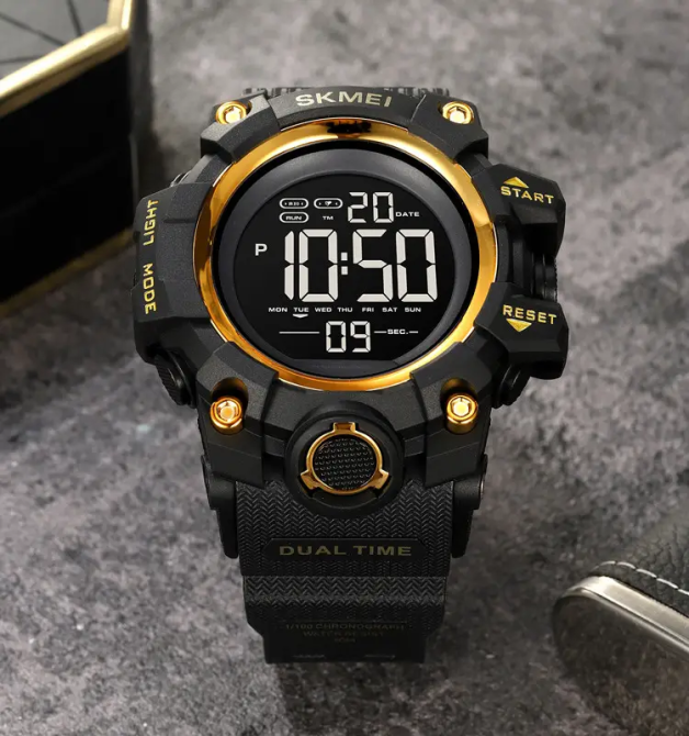 Часы мужские спортивные Skmei 2140 hamlet (Черные с золотистым) Винница - изображение 8