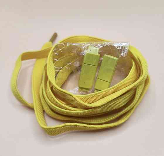 Еластичні шнурки без зав'язок з магнітними застібками Жовтий Сміла