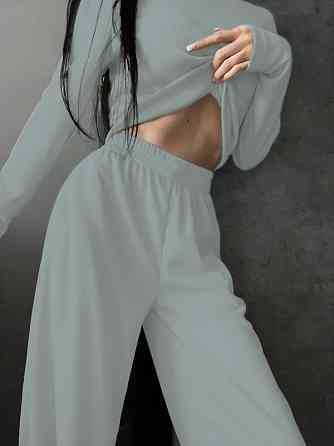 Жіночий костюм штани з лонгслівом Оливковий 50/52 Харків