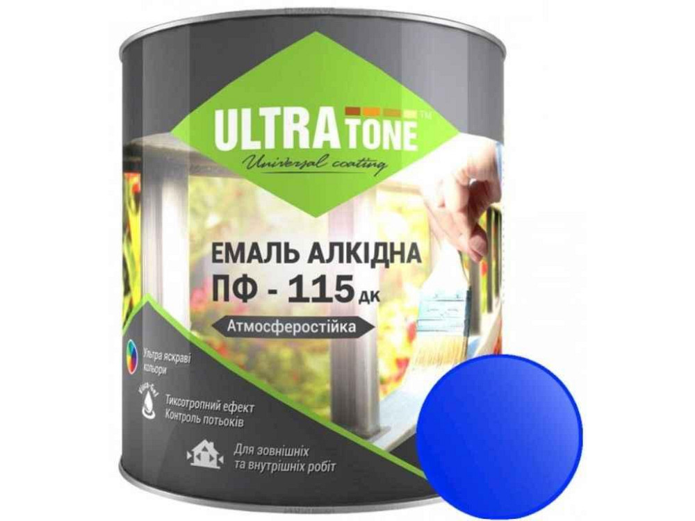 Эмаль алкидная ПФ-115 синий 2,8кг ТМ ULTRA TONE Киев - изображение 1