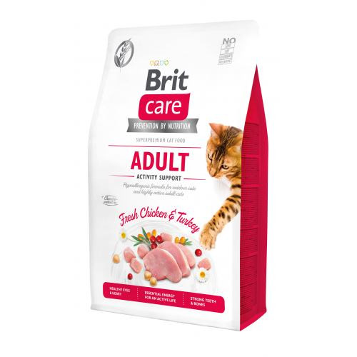 Корм сухой Brit Care Cat Grain Free Adult Activity Support для уличных и взрослых кошек филе индейки и курицы 2 кг Киев - изображение 1