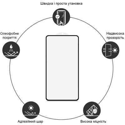Стекло защитное Drobak Samsung Galaxy S24 FE (Black) (383802) Винница