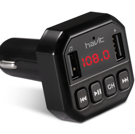 FM-модулятор Bluetooth V5.2 чорний Havit HV-FM808BT Житомир