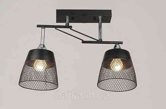 Люстра стельова VALESO K2324/2 на 2 плафони E27, Чорний+Хром, Метал Київ