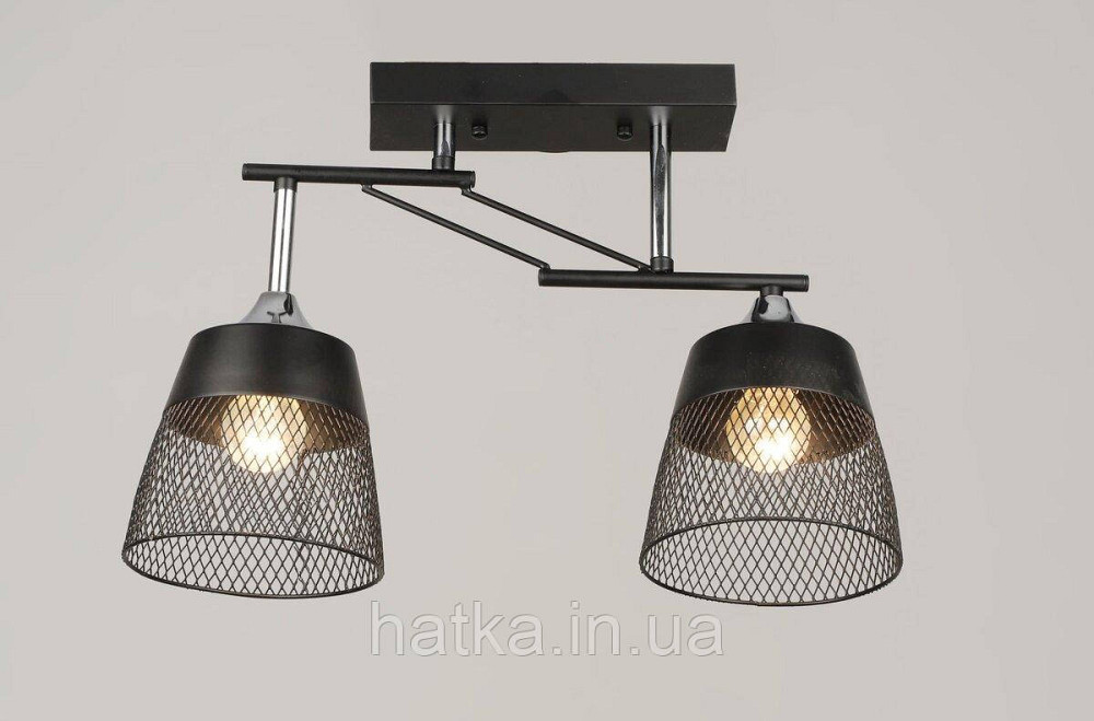 Люстра стельова VALESO K2324/2 на 2 плафони E27, Чорний+Хром, Метал Київ - фото 1