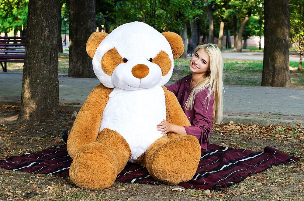 Плюшева Панда 2 метри. Більша плюшева Панда. Велика М'яка іграшка коричнева Плюшева Панда 200 см Тернопіль - фото 2