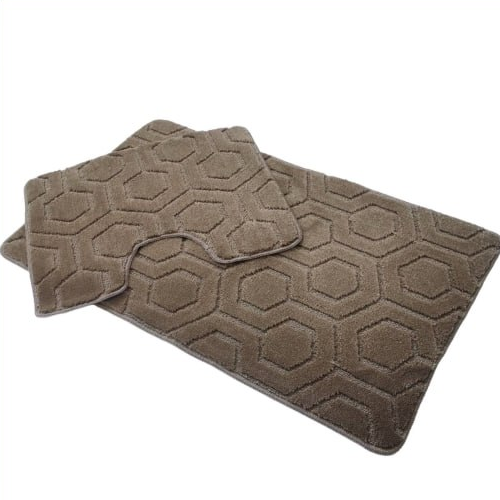 Набір килимків для ванної 2шт 60*100см+50*60см U-виріз Соти Standard бежевий поліпропілен Дариана Житомир - фото 2