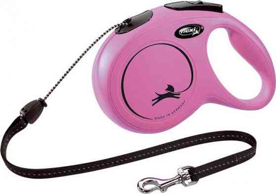 Повідець-рулетка Flexi New Classic М трос 8 м до 20 кг (Рожевий) Вінниця