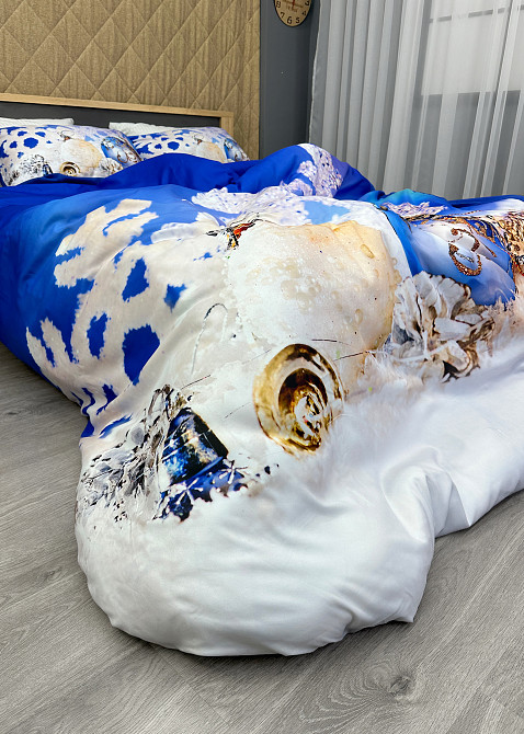 Комплект постільної білизни Фланель, Євро 200х220 з Різдвяним (Новорічним) принтом (88-199) Київ - фото 8