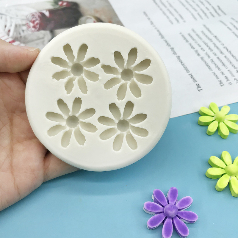 Молд силиконовый Ромашки 76 мм серый Киев - изображение 7