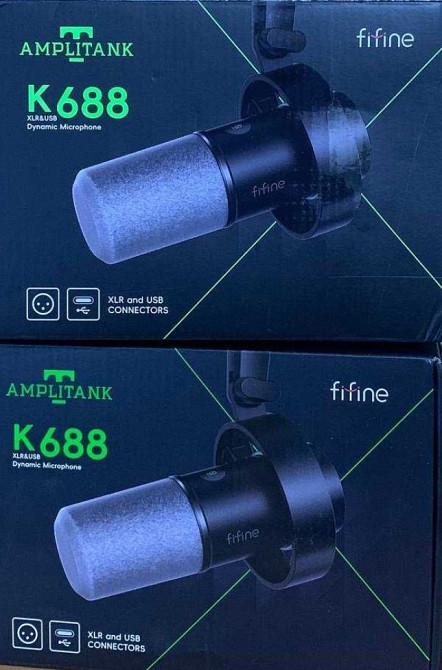Микрофон студийный/ для ПК Fifine K688 Black/White. Киев - изображение 2