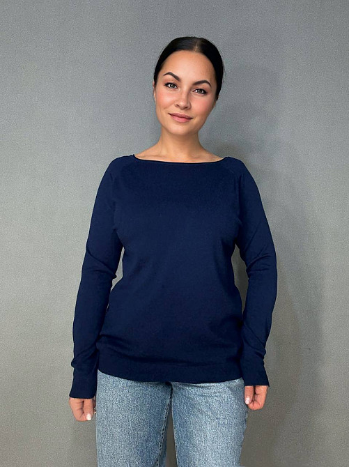 Джемпер жіночий ACCORDDREAM 9377 тонкий светр однотонний базовий, темно-синій, one size Київ - фото 13