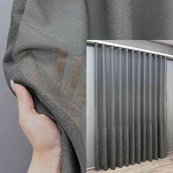 Тюль VR-Textil 1642т Greta Жаккард Графитовый 300х270 см (42-0604) Киев