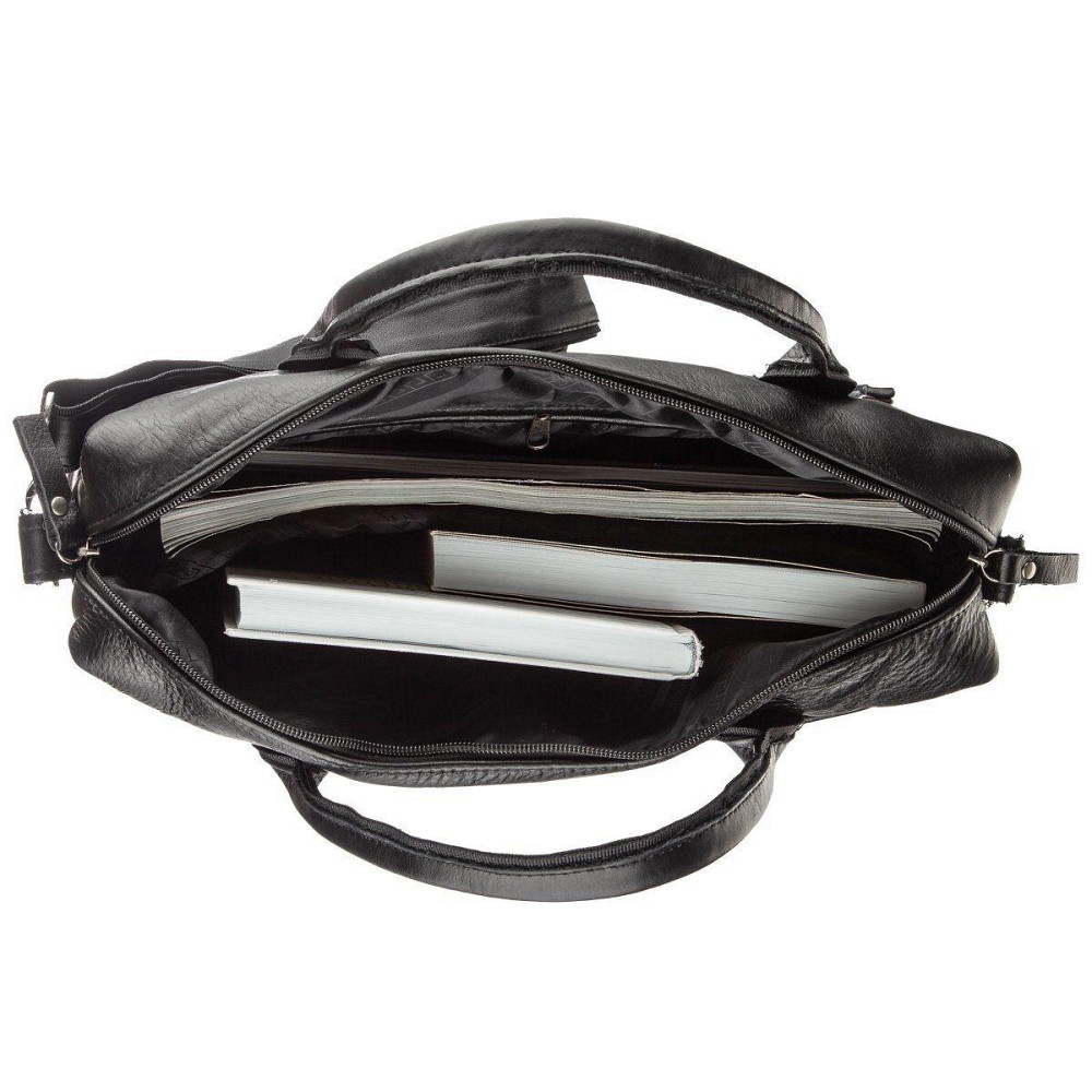 Сумка мужская в мягкой коже SHVIGEL 15306 Черная Киев - изображение 5