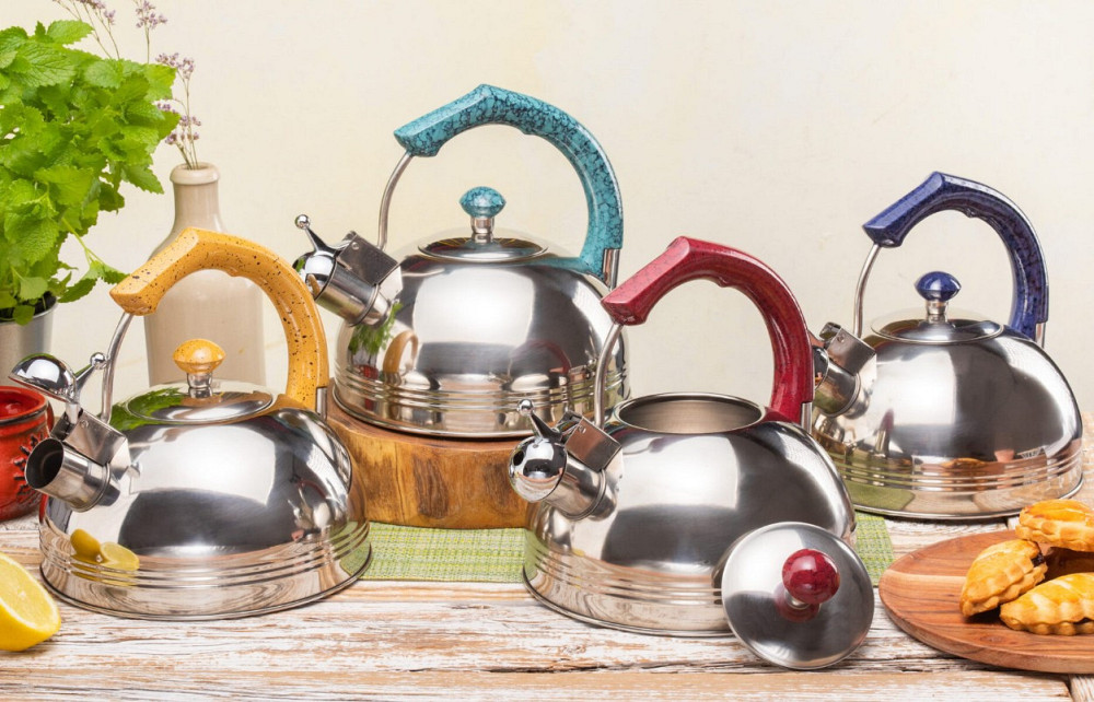 Элегантный чайник из нержавеющей стали с свистком, капсульным дном и удобной ручкой — 3,5 л, для всех плит Одесса - изображение 1