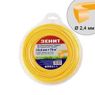 Жилка косильная Зеніт "Квадрат" 2,4 мм x 79 м (КВ-24-79-ОP) (40424079) Винница