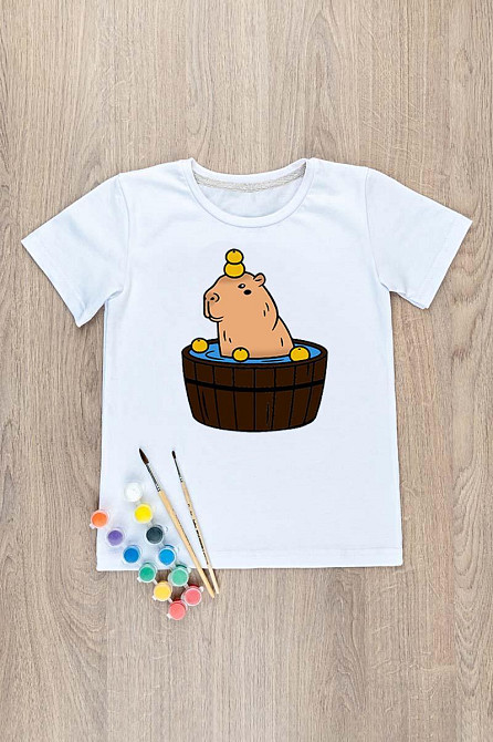 Футболка-розмальовка дитяча Капібара топюрма Одяг Київ - фото 1